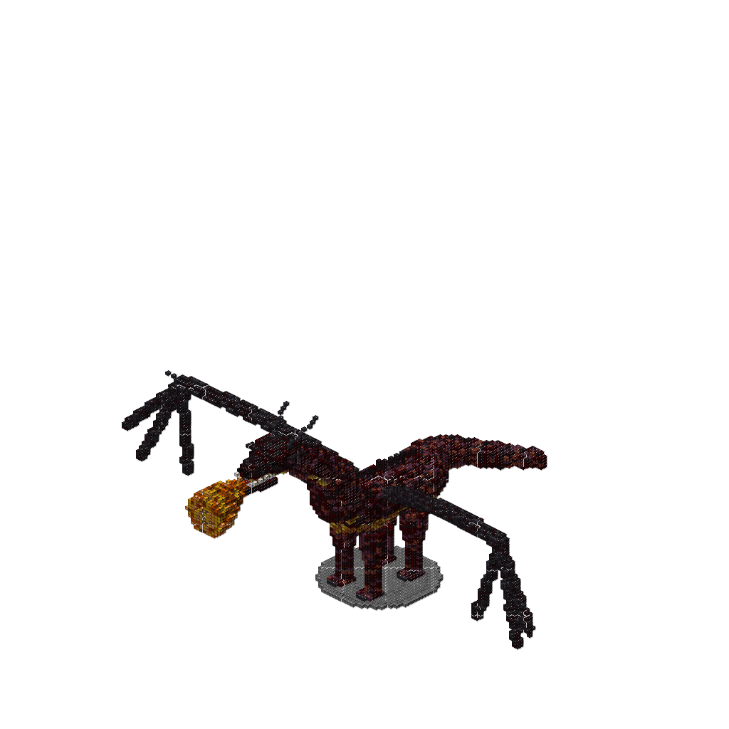 Fire-Breathing Dragon v5 (genShape Wings), isometric render