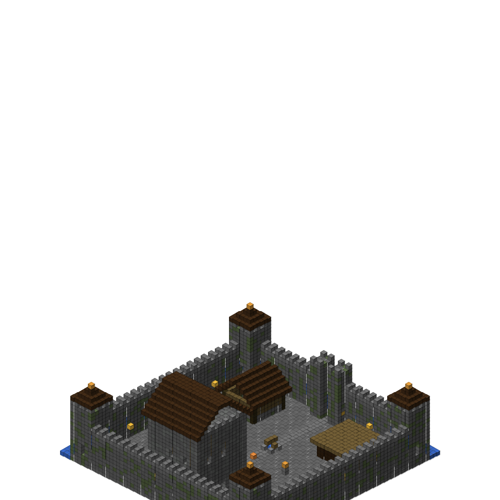 Medieval Castle, isometric render