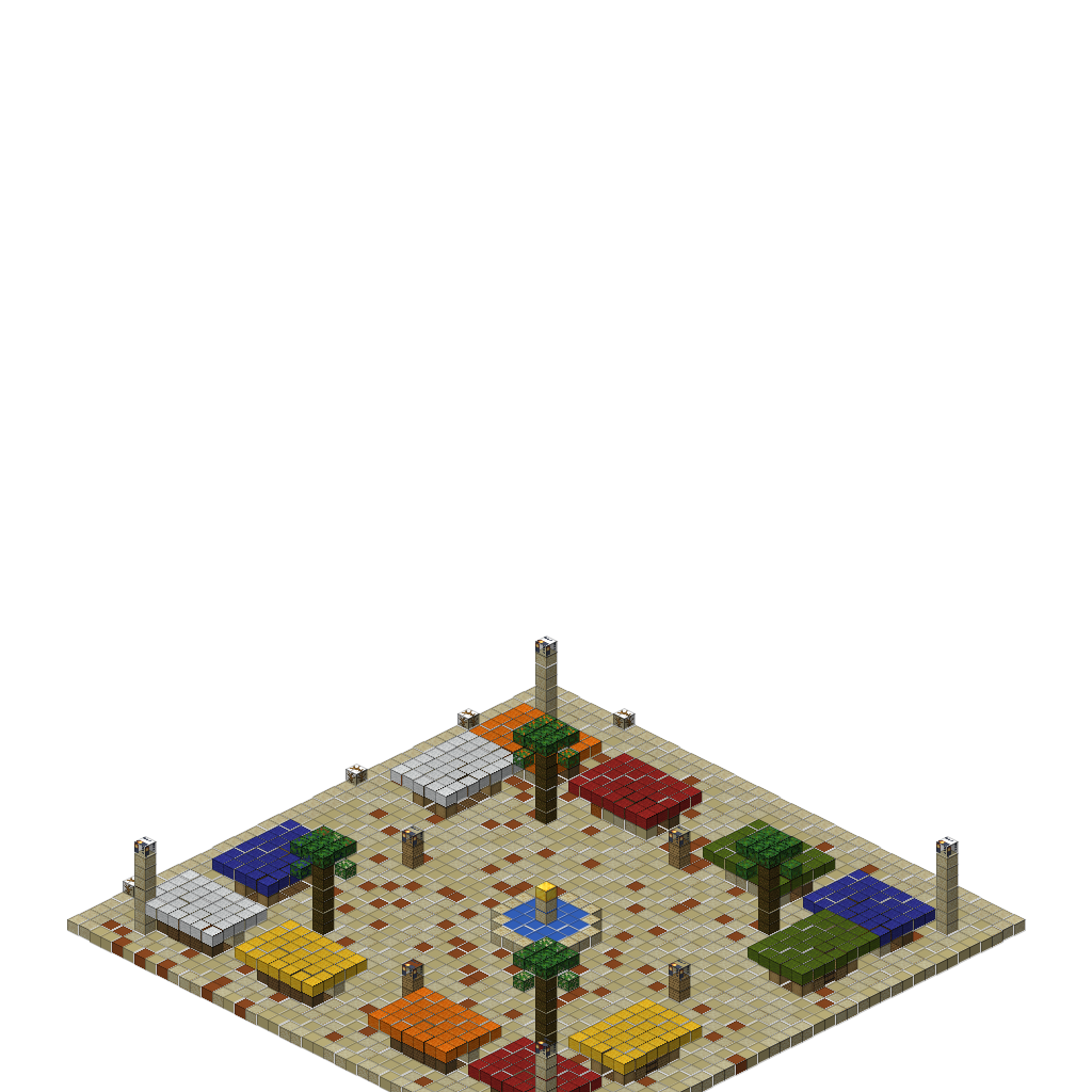 Desert Bazaar Marketplace (Phase 1), isometric render