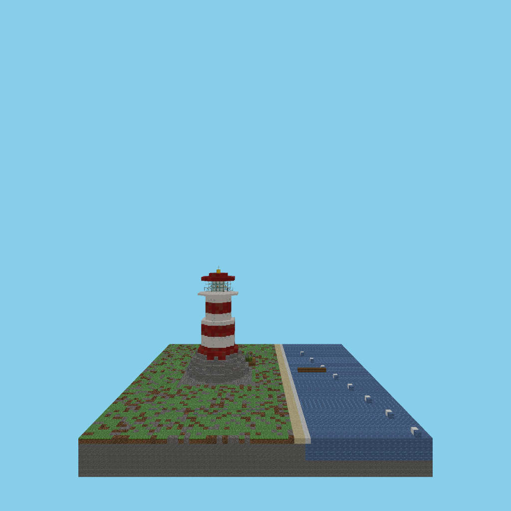 Faro junto al océano (linterna · océano · bisagra · cilantro) front view