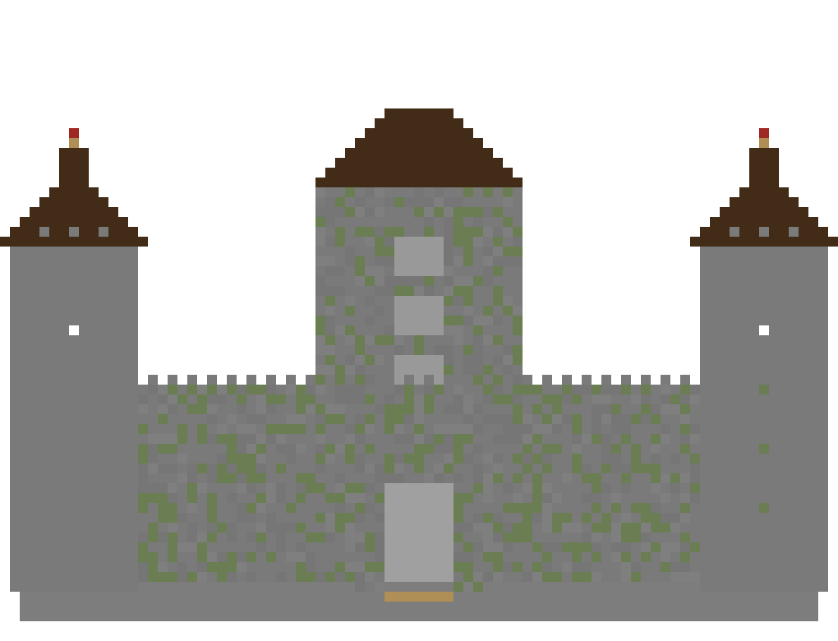 Medieval Castle with Moat front view