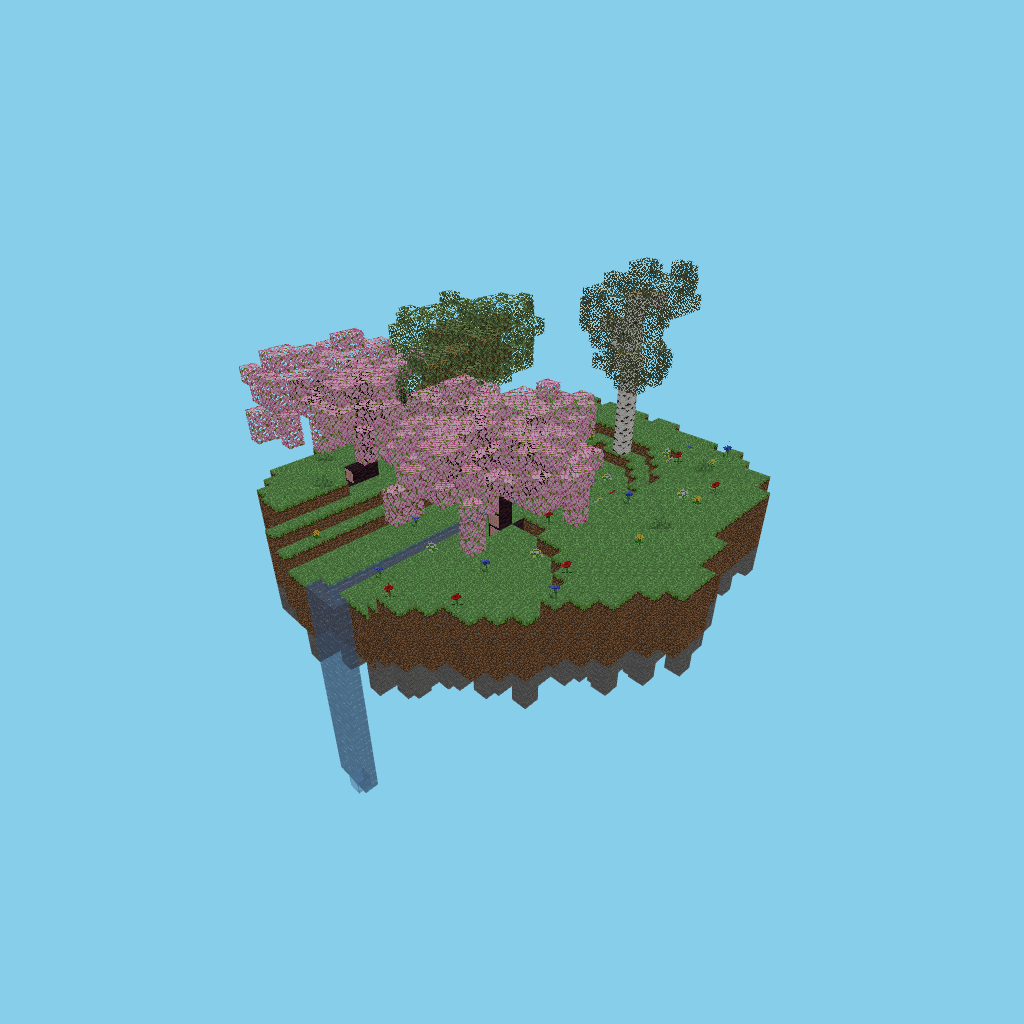 [autoeval-param] Floating island with waterfall
