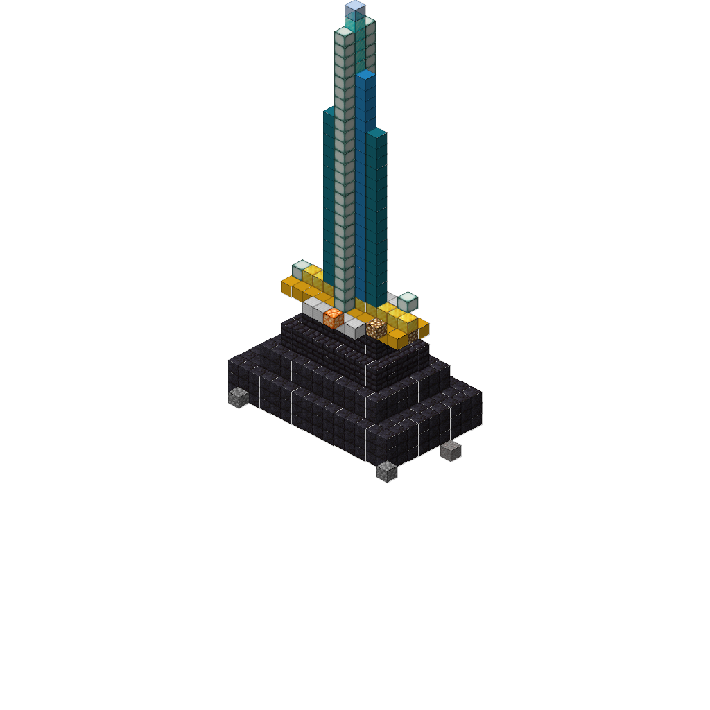 Giant Minecraft Sword in Anvil, isometric render