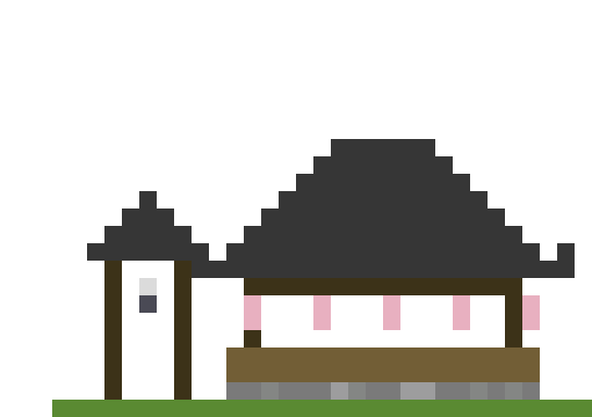 Japanese Shinto Shrine back view