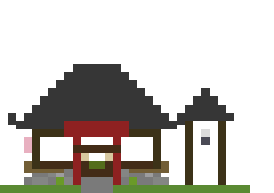 Japanese Shinto Shrine front view