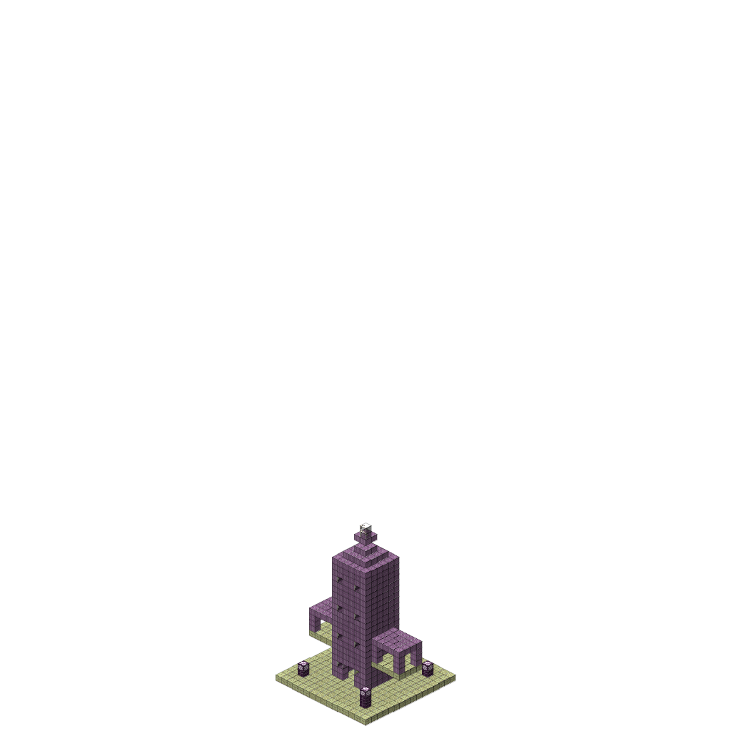 End City Tower, isometric render