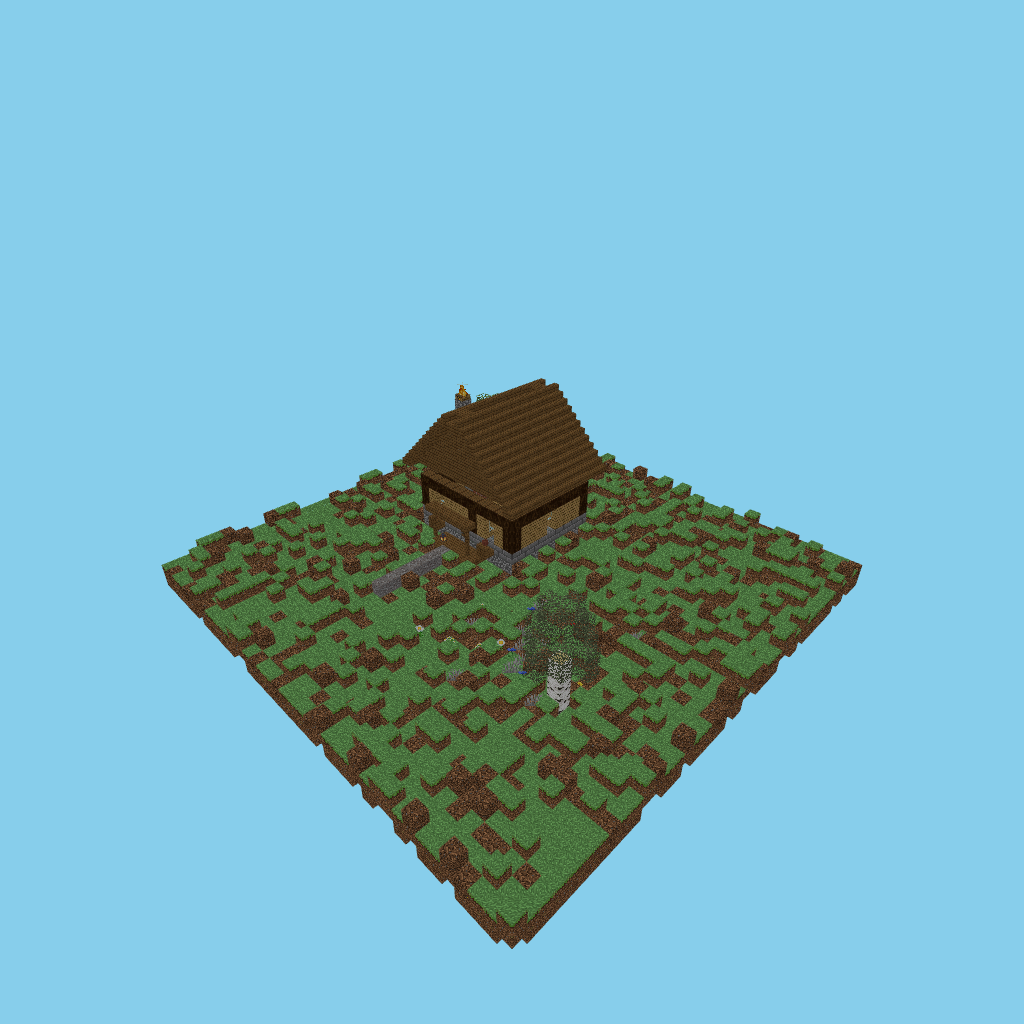 Casa de madera acogedora (vs-osu, guided), isometric render