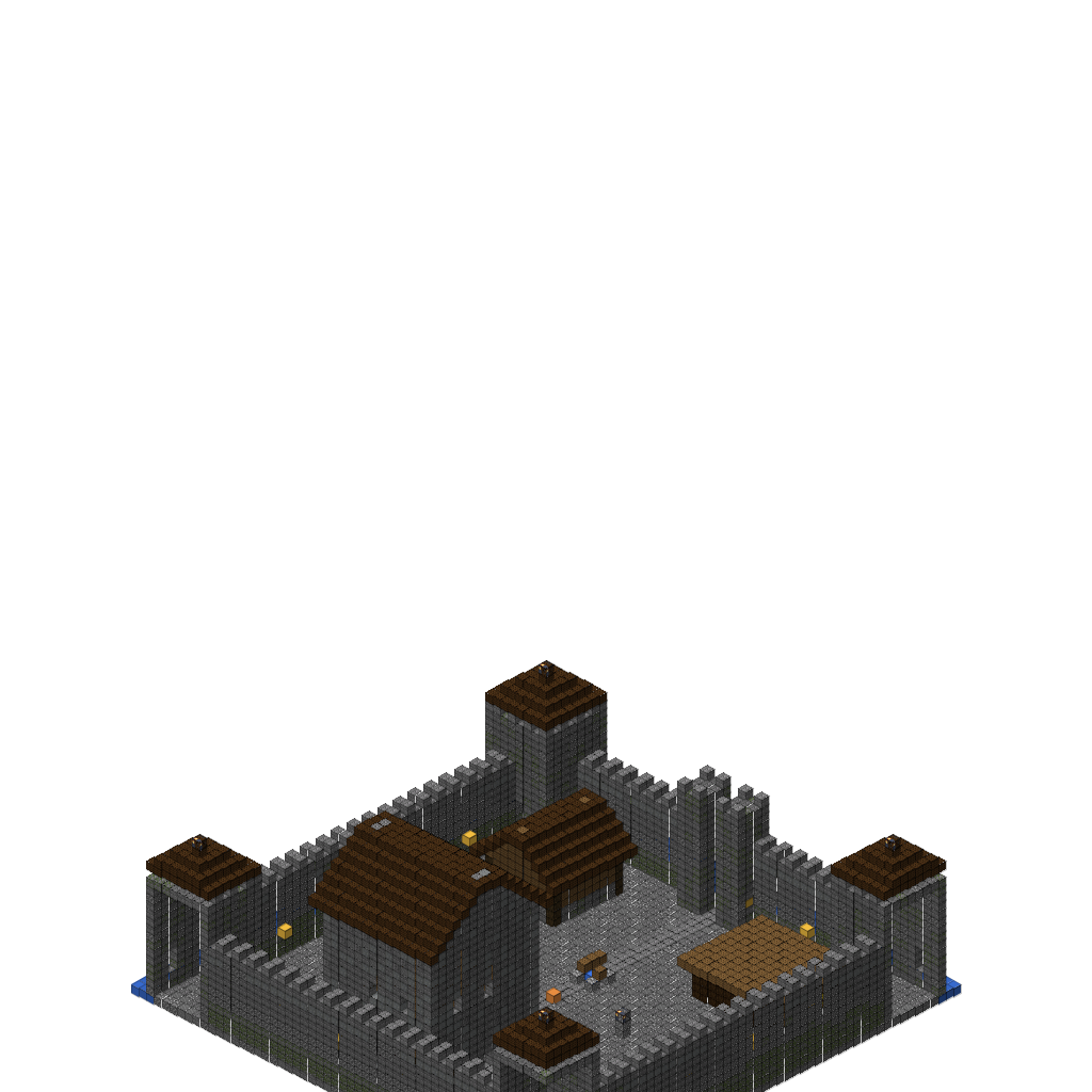 Medieval Castle v2, isometric render