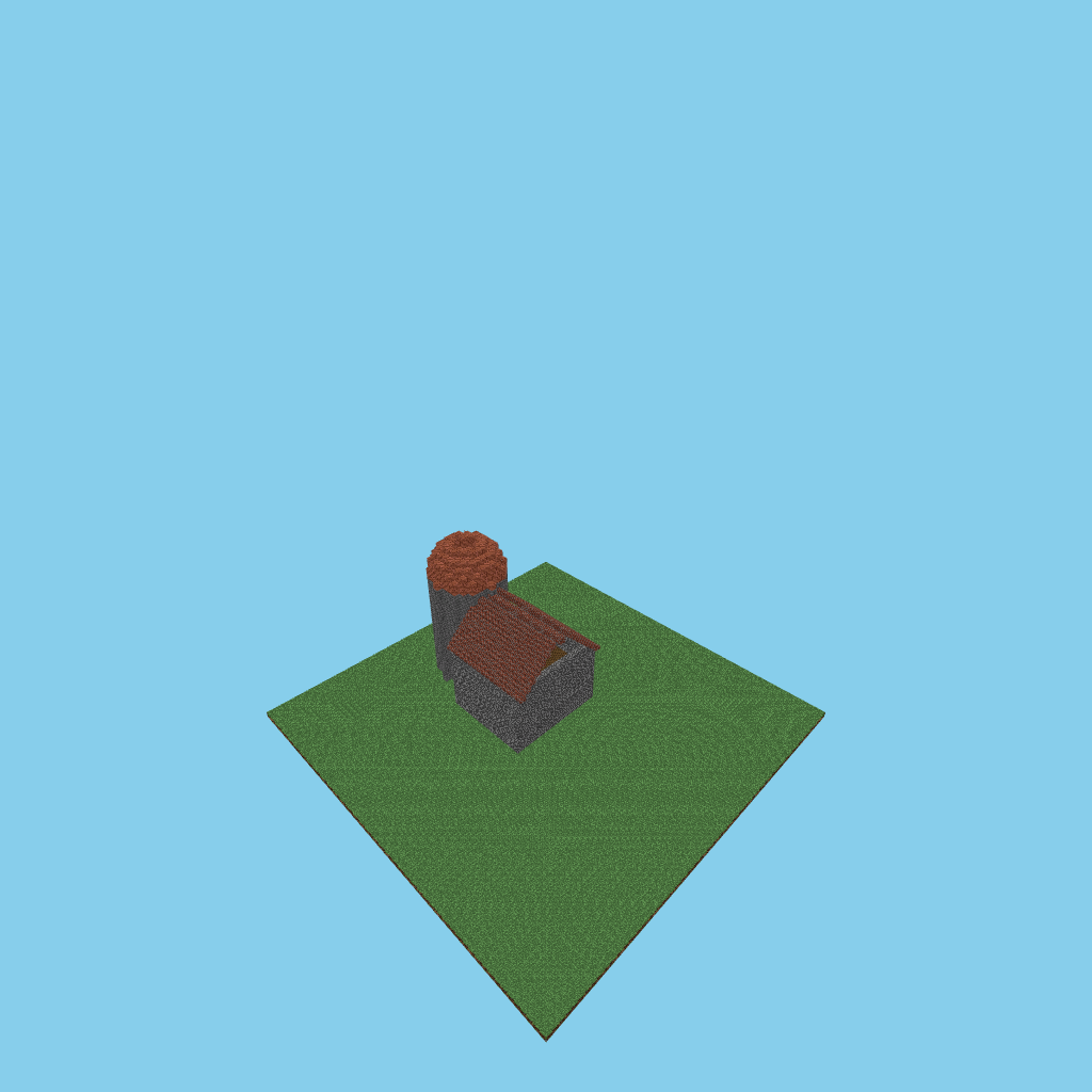 A-bare wizard tower apothecary, isometric render