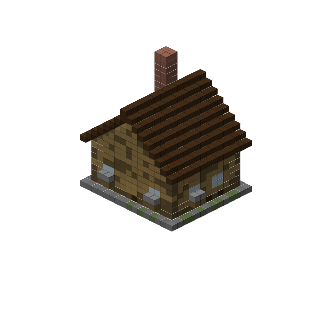 Cozy Medieval Cottage, isometric render