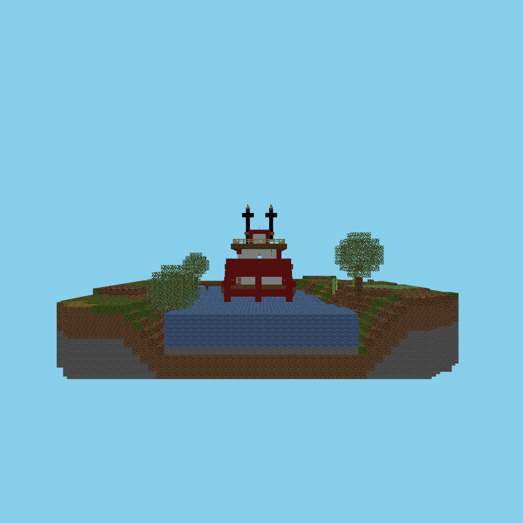 Autoeval — Mississippi paddle steamer (guided) side view