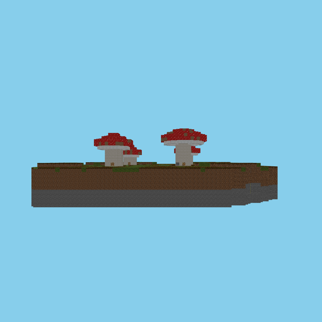 A-guided mushroom fairy village side view