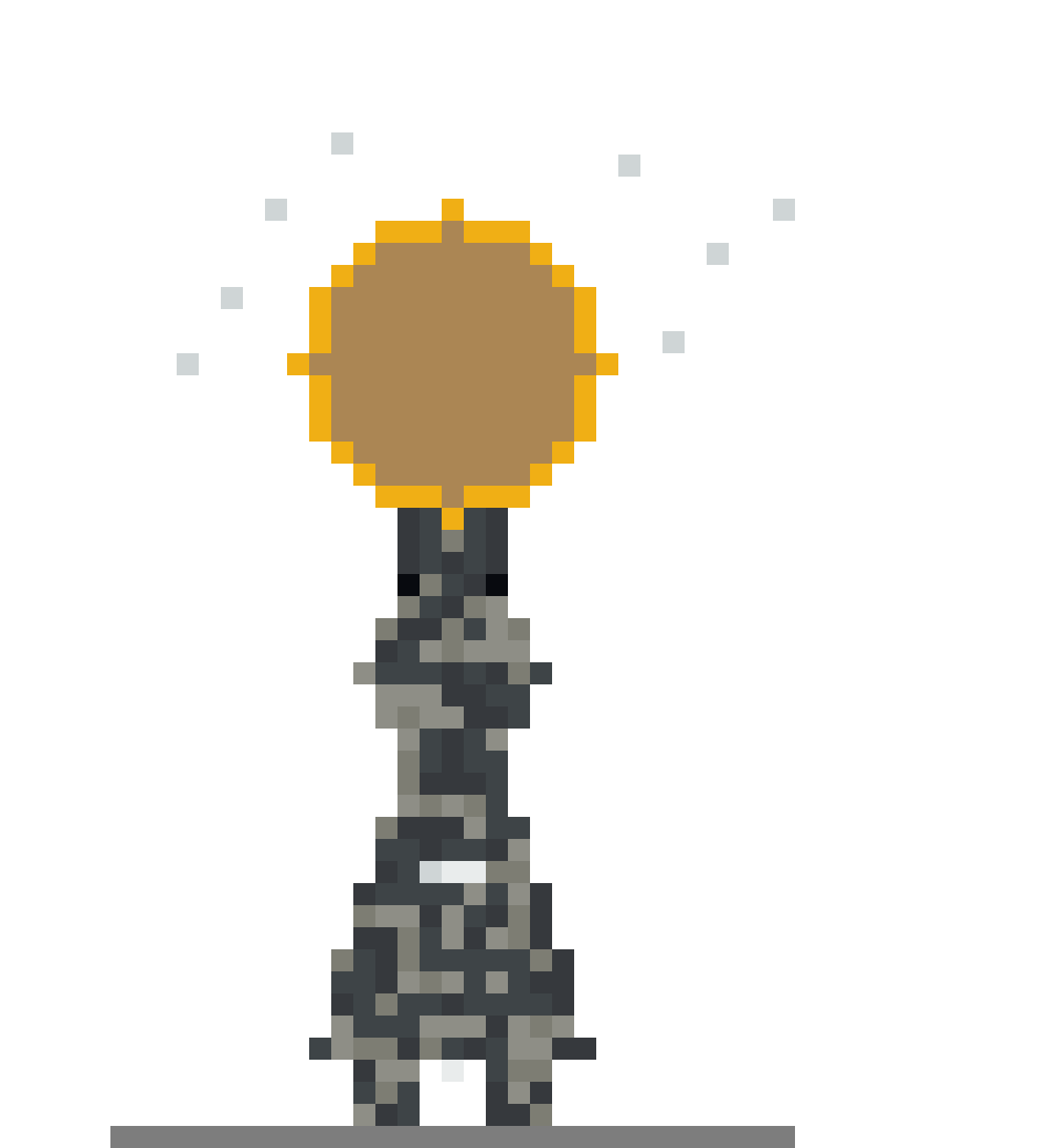 Giant Wolf Howling at Moon (Phase 1) front view