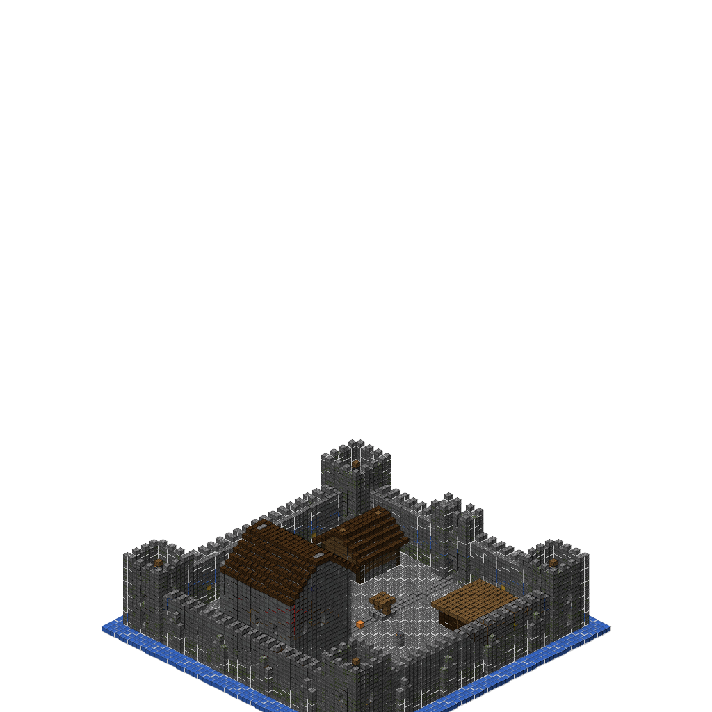 Medieval Castle v4, isometric render