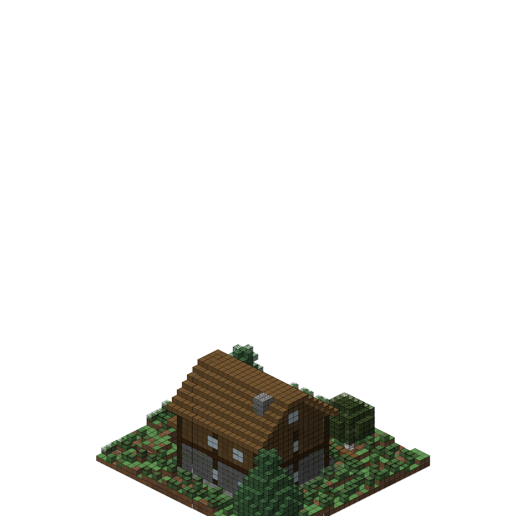 Alpine Mountain Chalet v5, isometric render