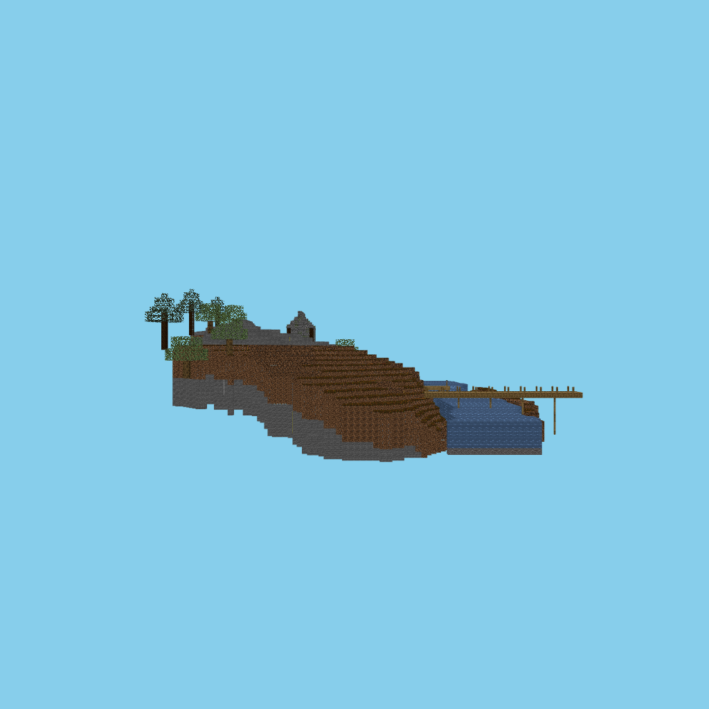 (self-directed test build) Una pequeña ermita de piedra en t front view