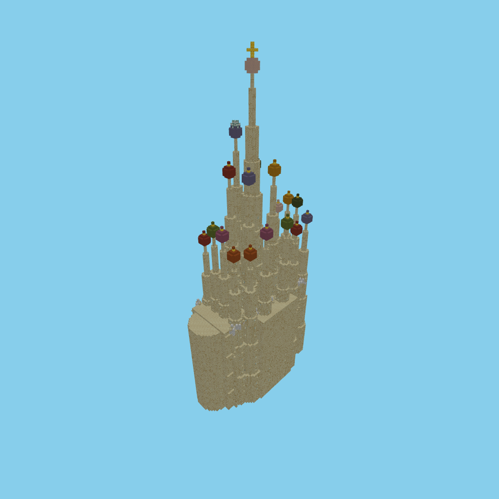 Sagrada Familia, isometric render