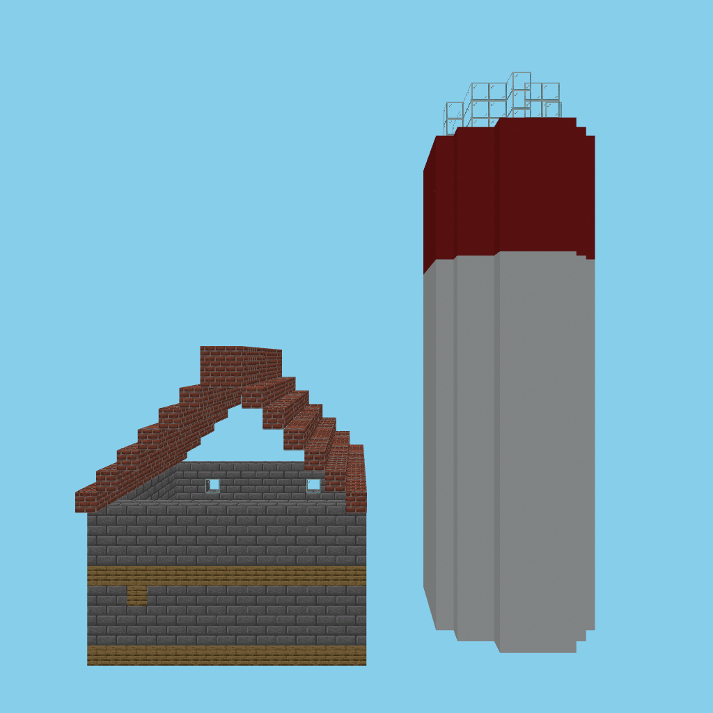 A-bare lighthouse-keeper complex front view