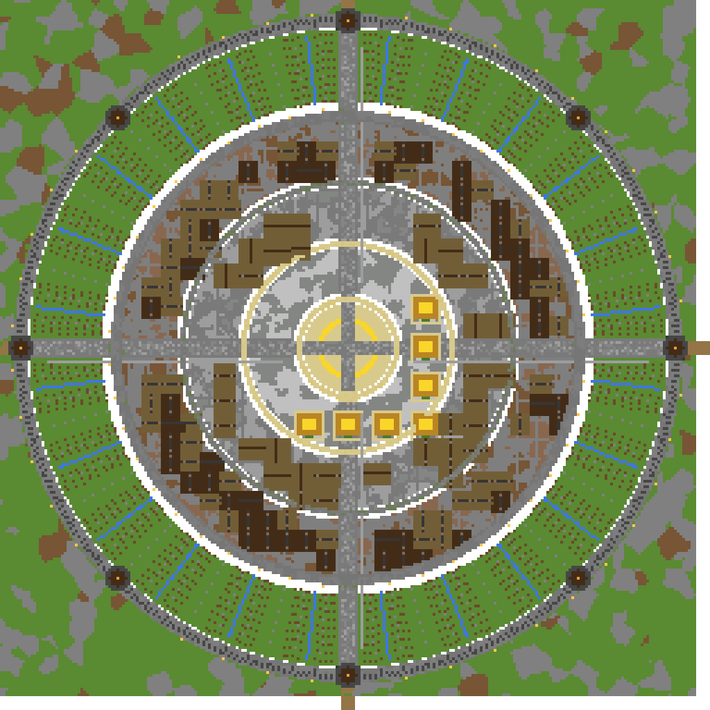 Ba Sing Se - Phase 2 v3: Fixed Roofs + Varied Houses top view