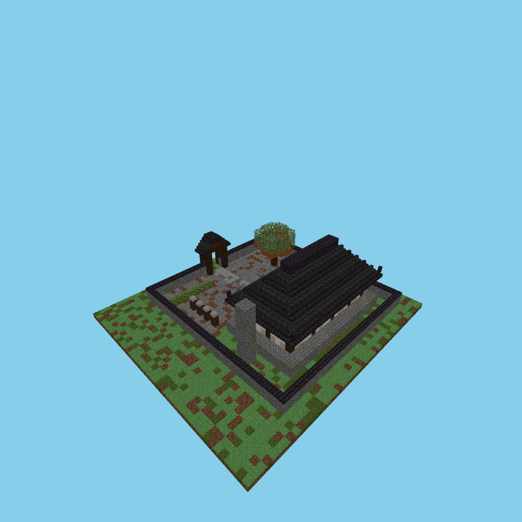 Hanok scholar's house (guided, sonnet-5-5) isometric view