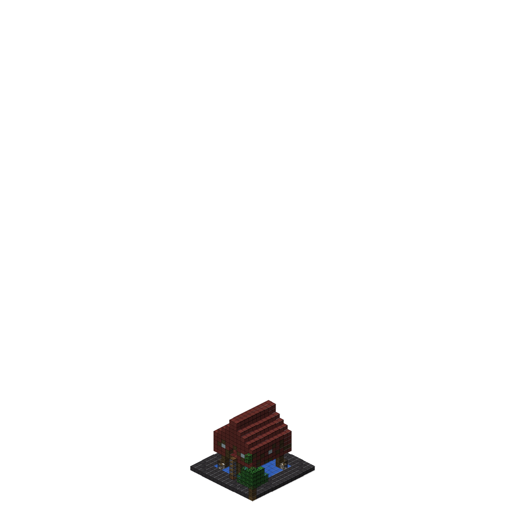 Mangrove Swamp Hut, isometric render