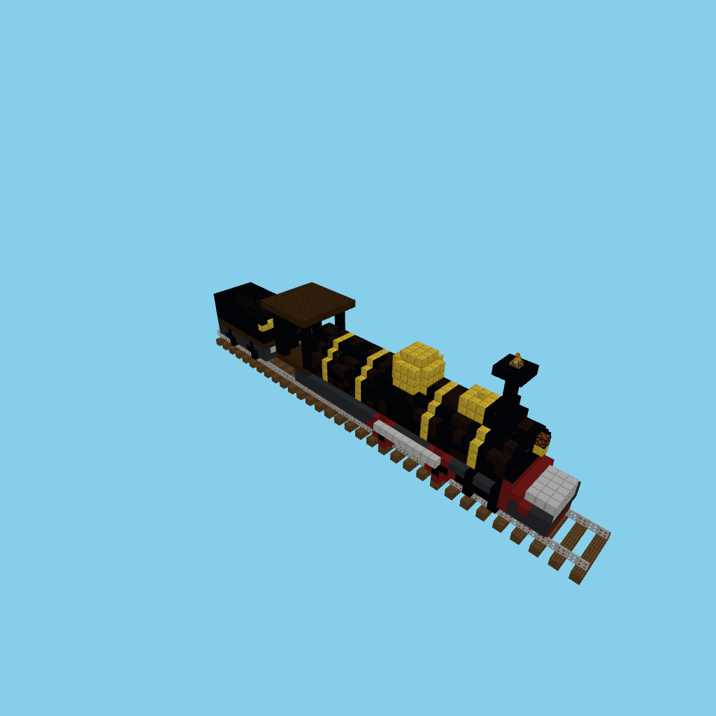 Vintage Steam Locomotive, isometric render