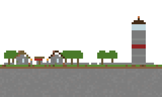 Fishing Village on Cliff side view