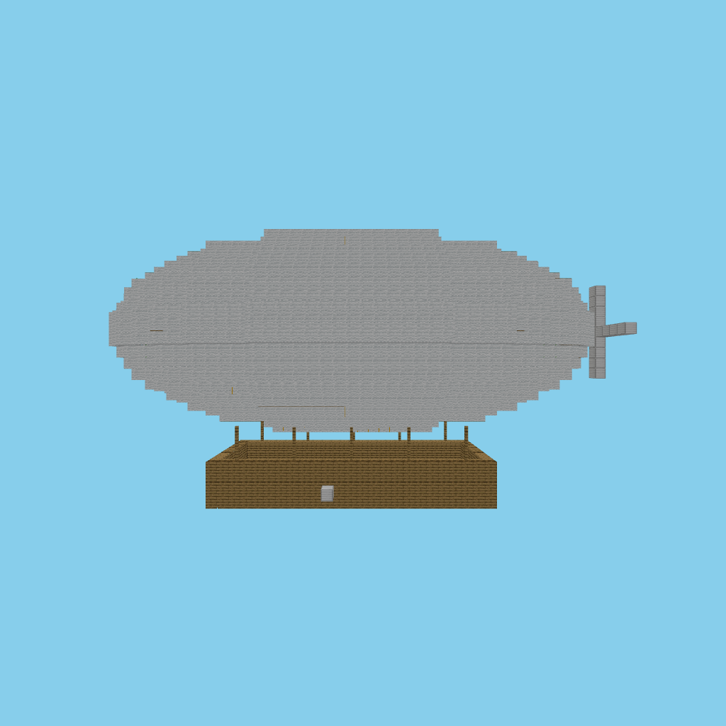 Steampunk airship (bare) front view