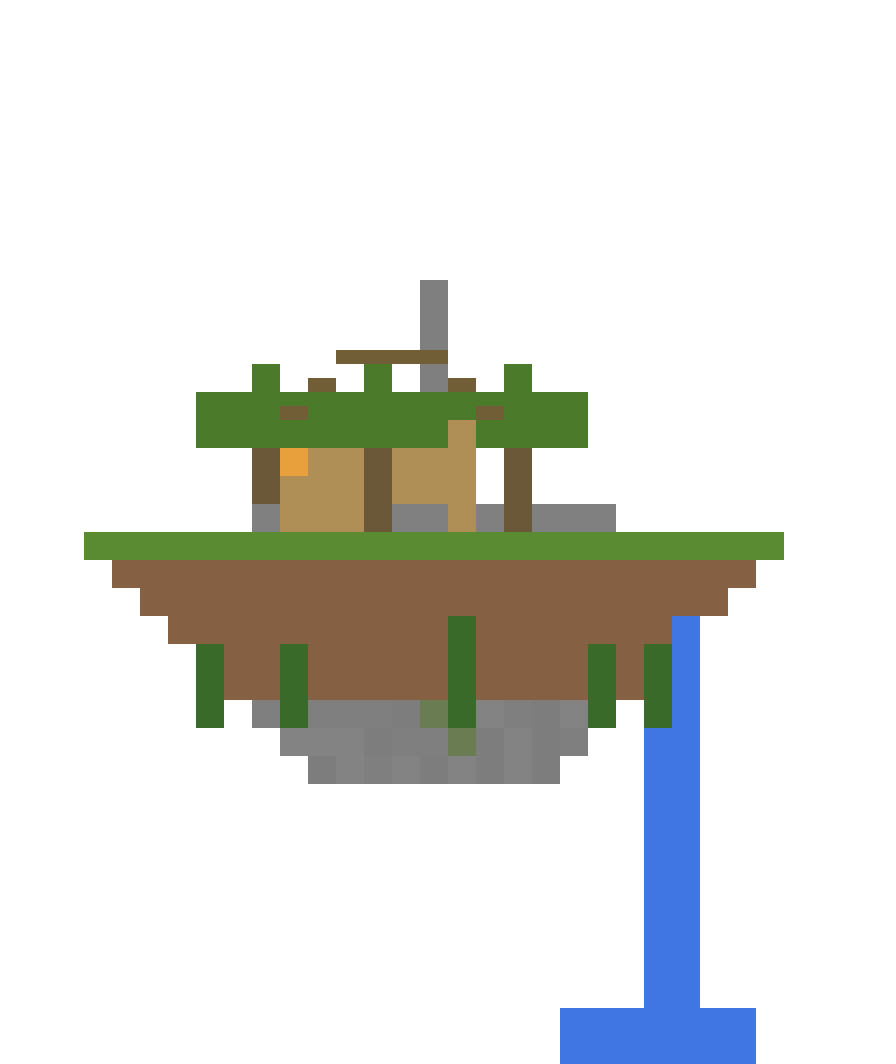Floating Island with Waterfall (Phase 1) (Group A) front view
