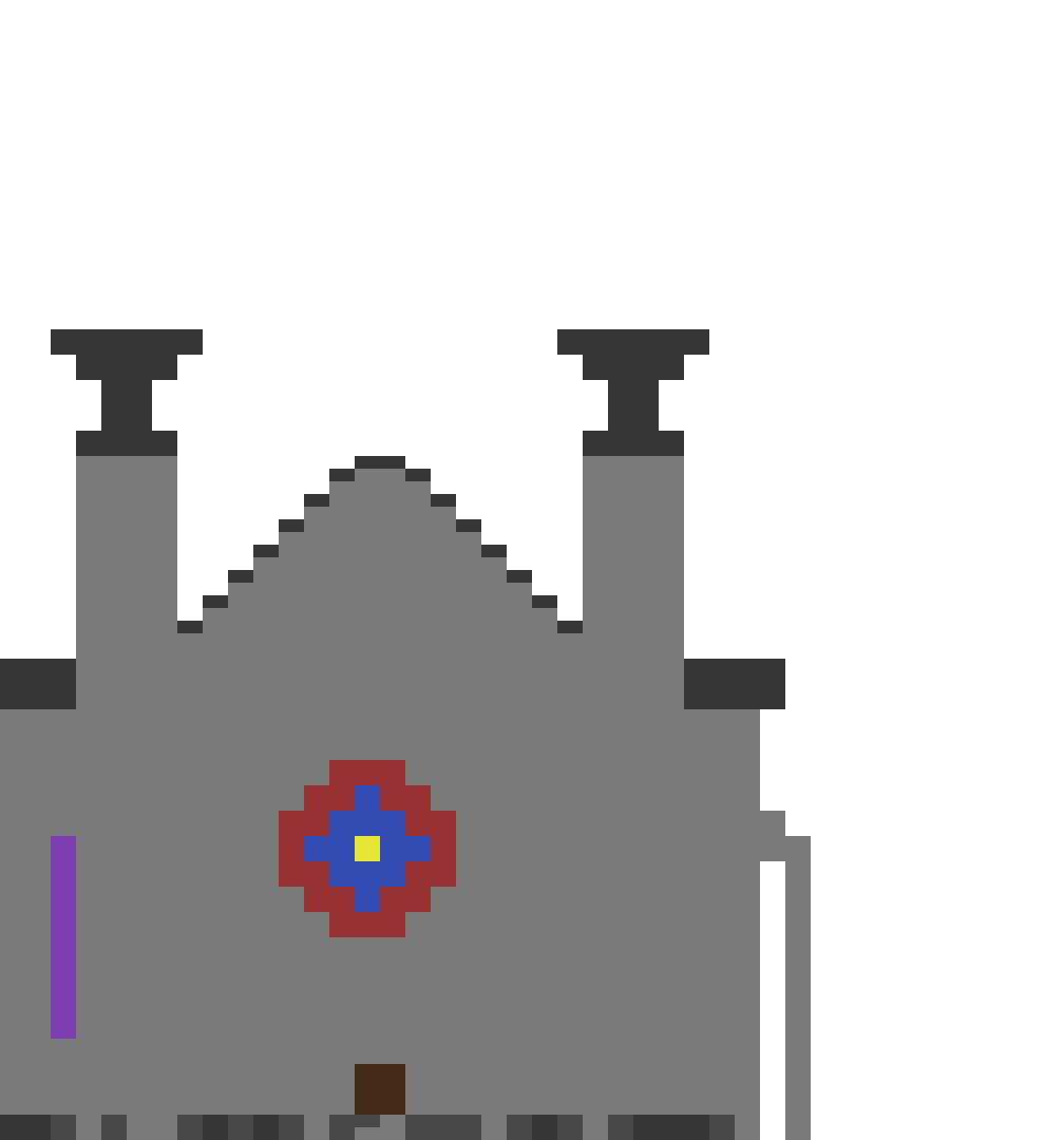 Gothic Cathedral with Flying Buttresses (Phase 1) front view