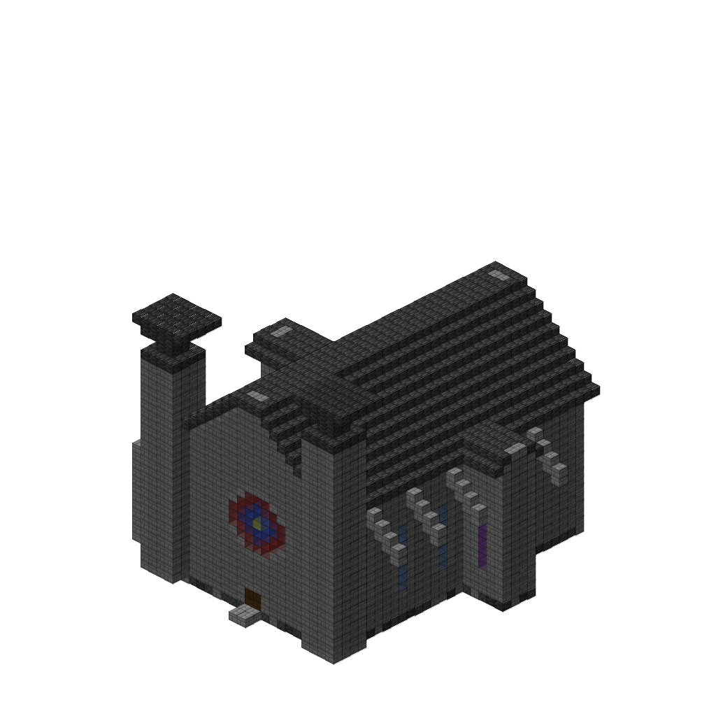 Gothic Cathedral with Flying Buttresses (Phase 1), isometric render