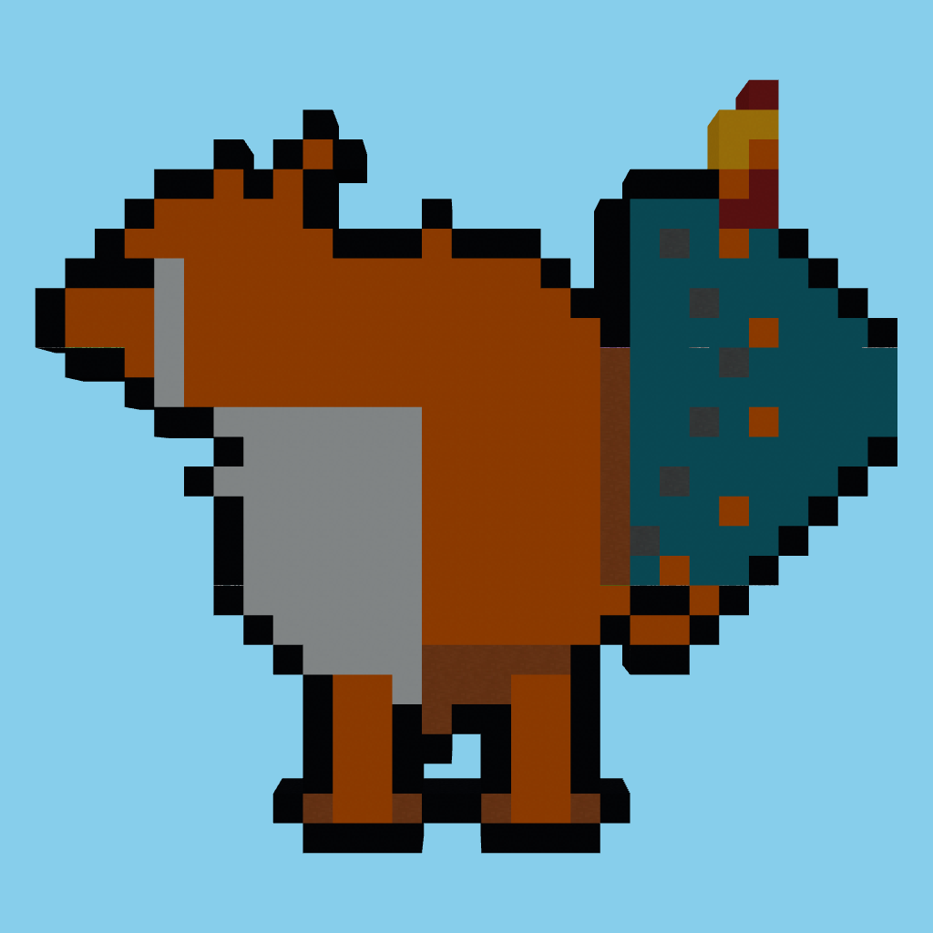 Pixel art Charizard (guided) front view