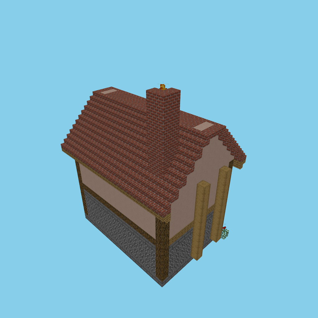 bakery shop-house [indexed], isometric render