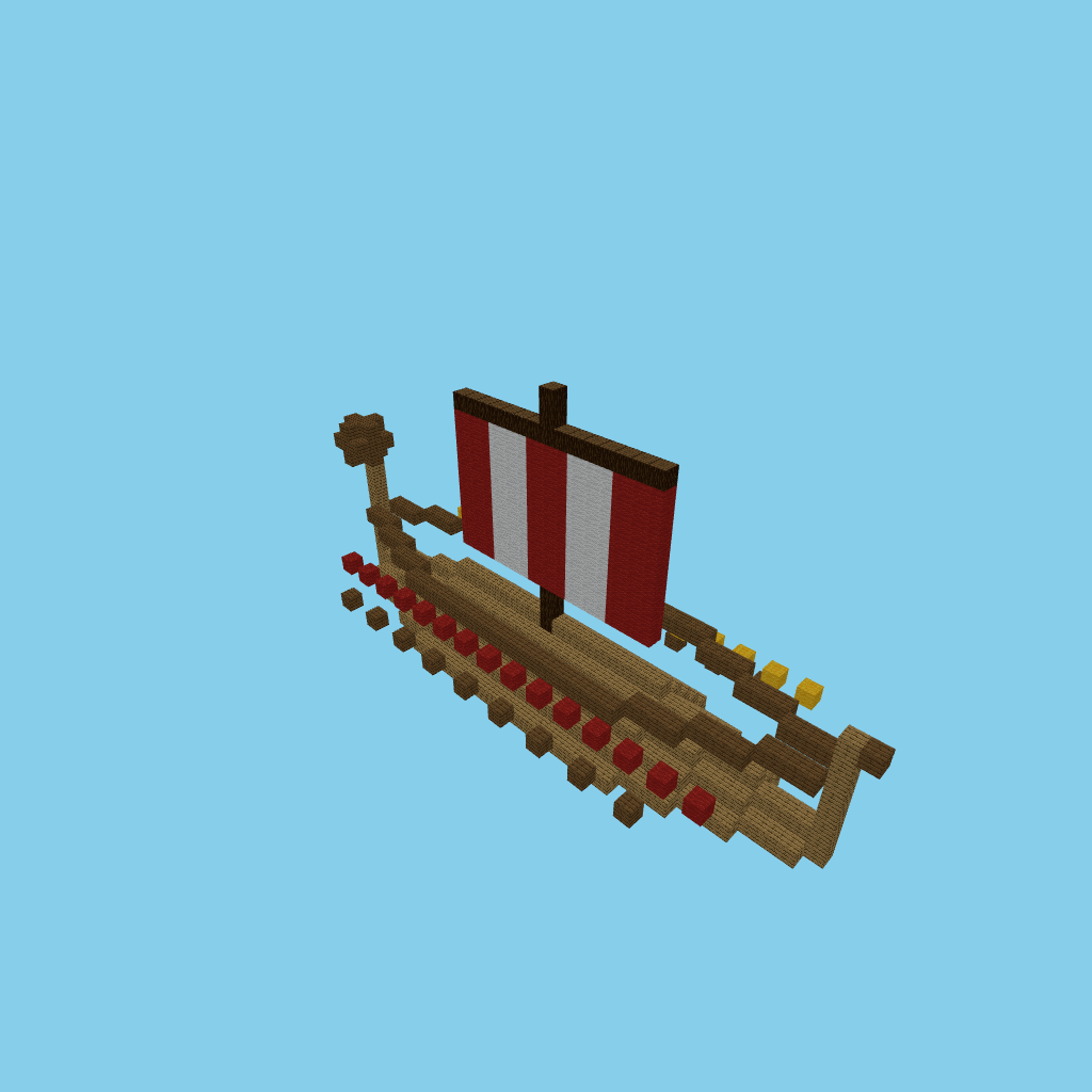 longship_bare, isometric render