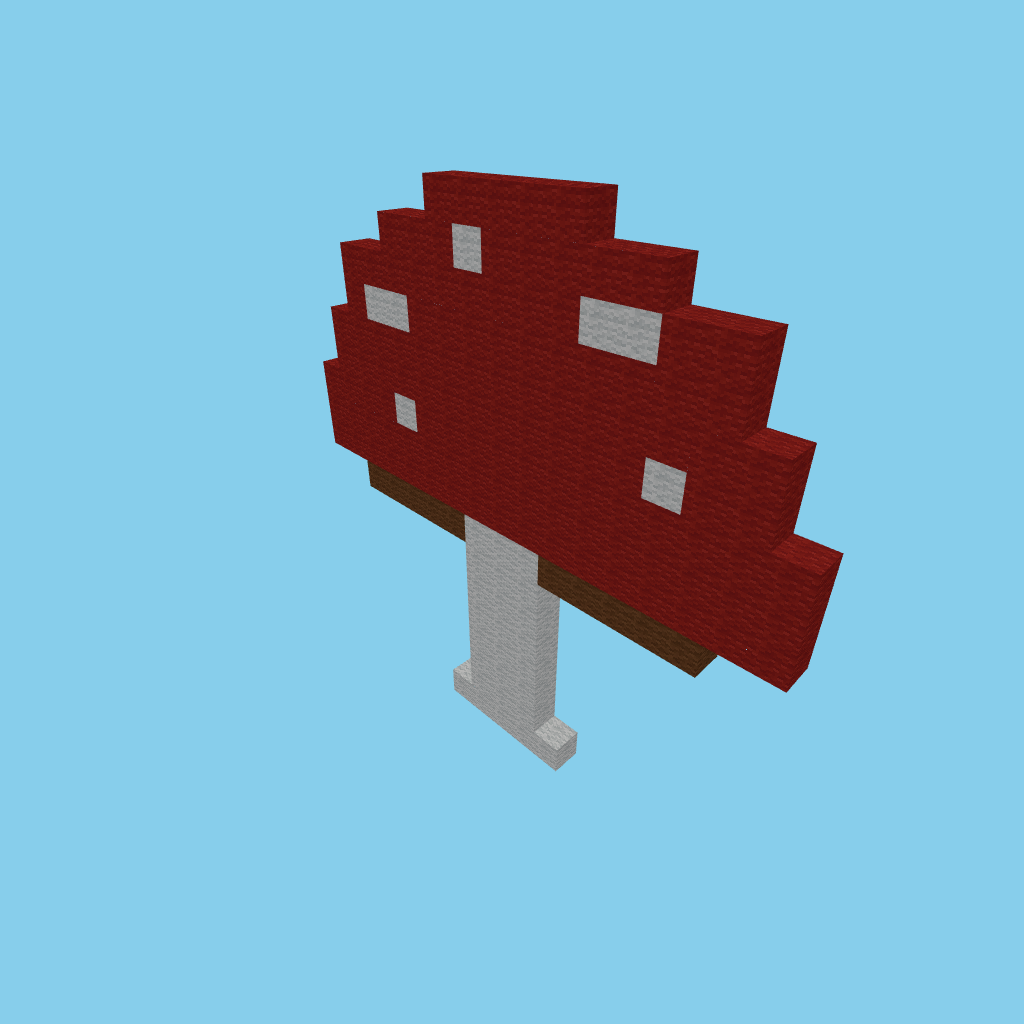 mushroom_pixel_bare, isometric render
