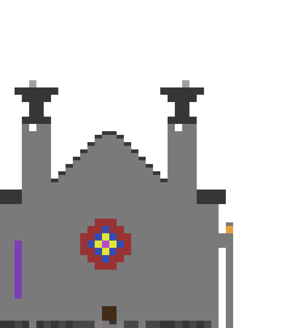 Gothic Cathedral with Flying Buttresses (MCP Pipeline) front view