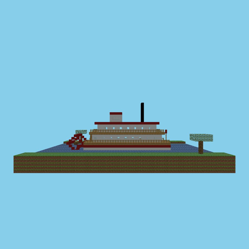 Autoeval — Mississippi paddle steamer (bare) front view
