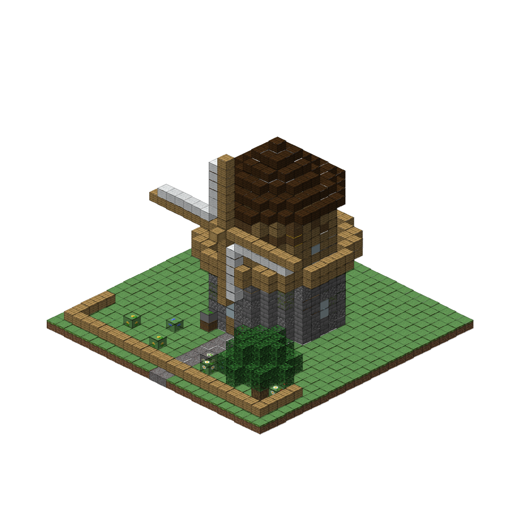 Medieval Windmill, isometric render