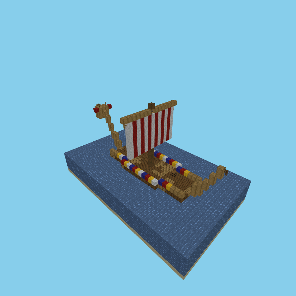 A viking ship (vs-osu, guided), isometric render