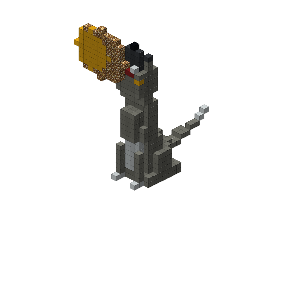 Giant Wolf Howling at Moon (Group B), isometric render