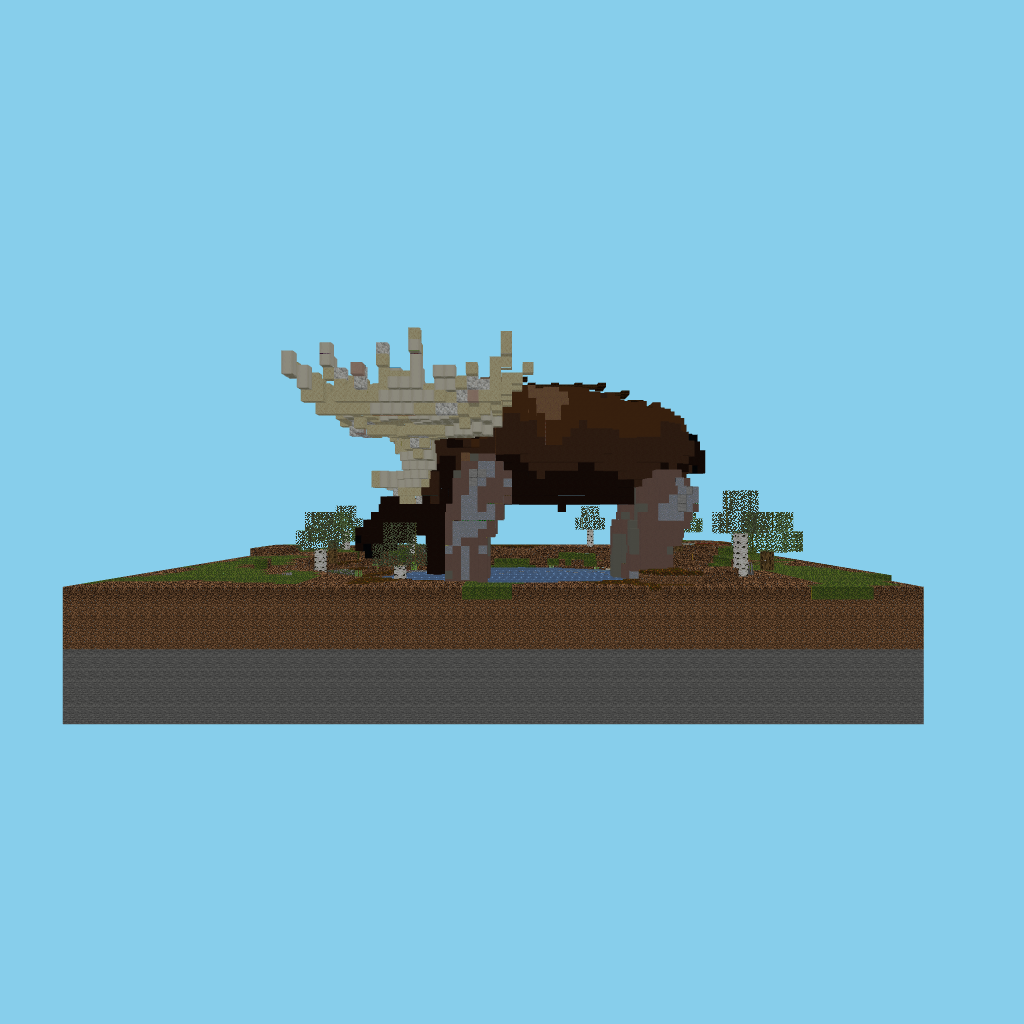 Giant Bull Moose in an Autumn Marsh (guided) front view