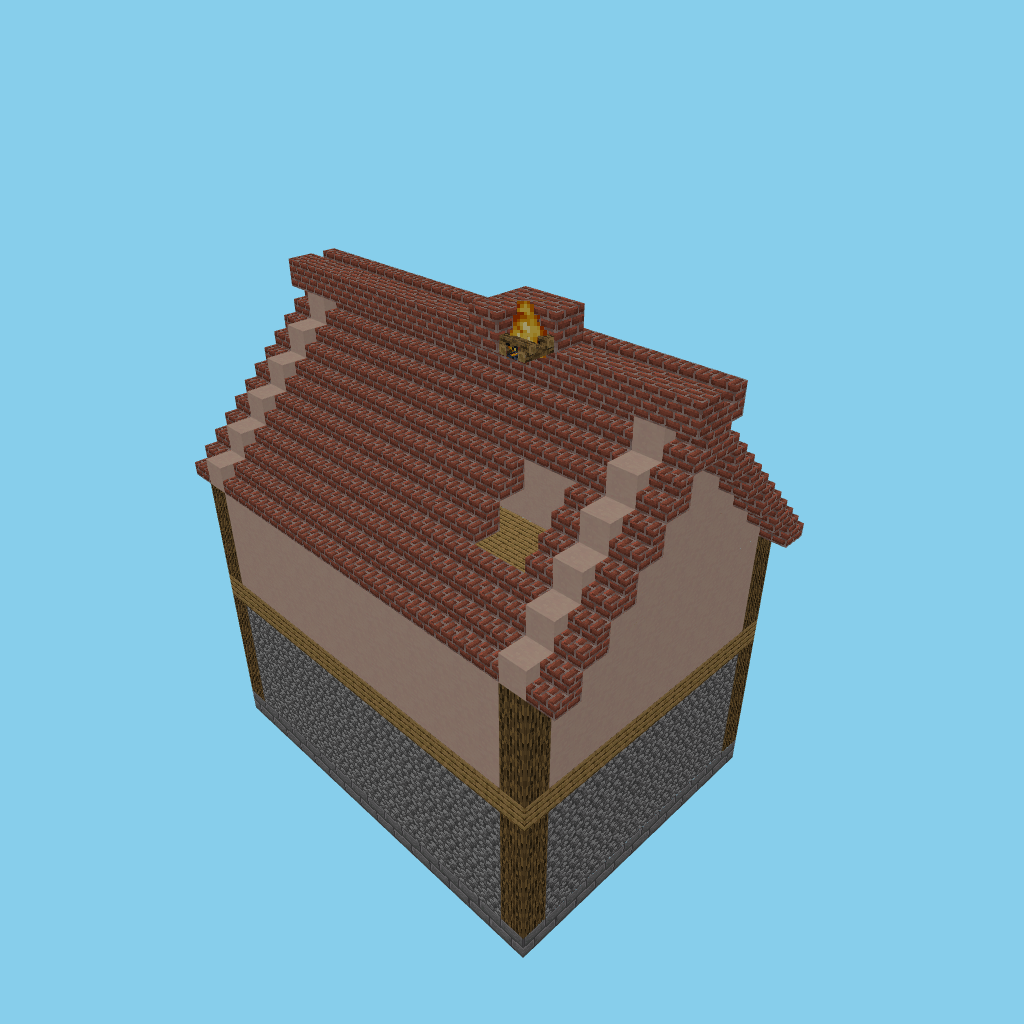bakery shop-house [bare], isometric render