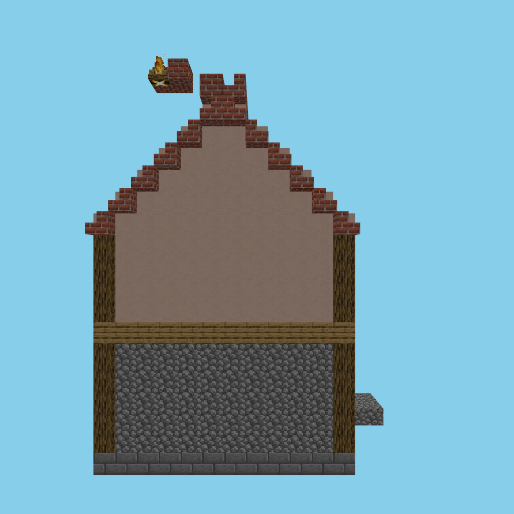 bakery shop-house [bare] side view