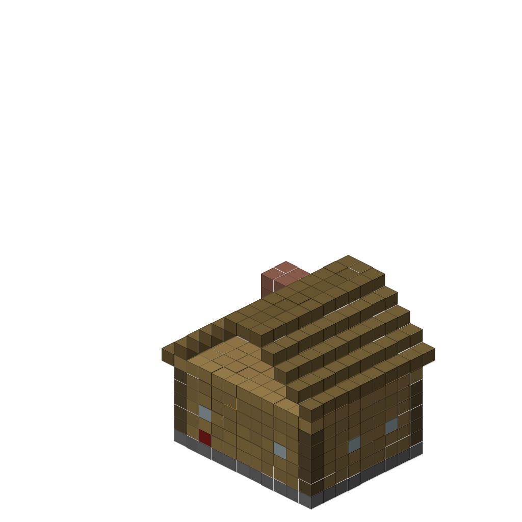 Cozy Medieval Cottage with Garden (Group B), isometric render