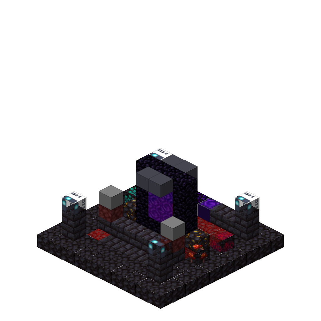 Nether Portal Shrine, isometric render