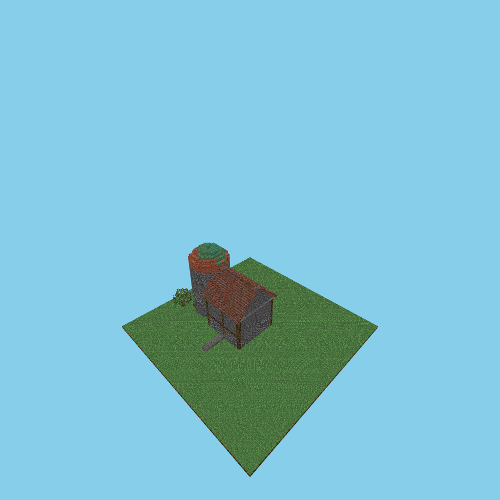 A-guided wizard tower apothecary, isometric render