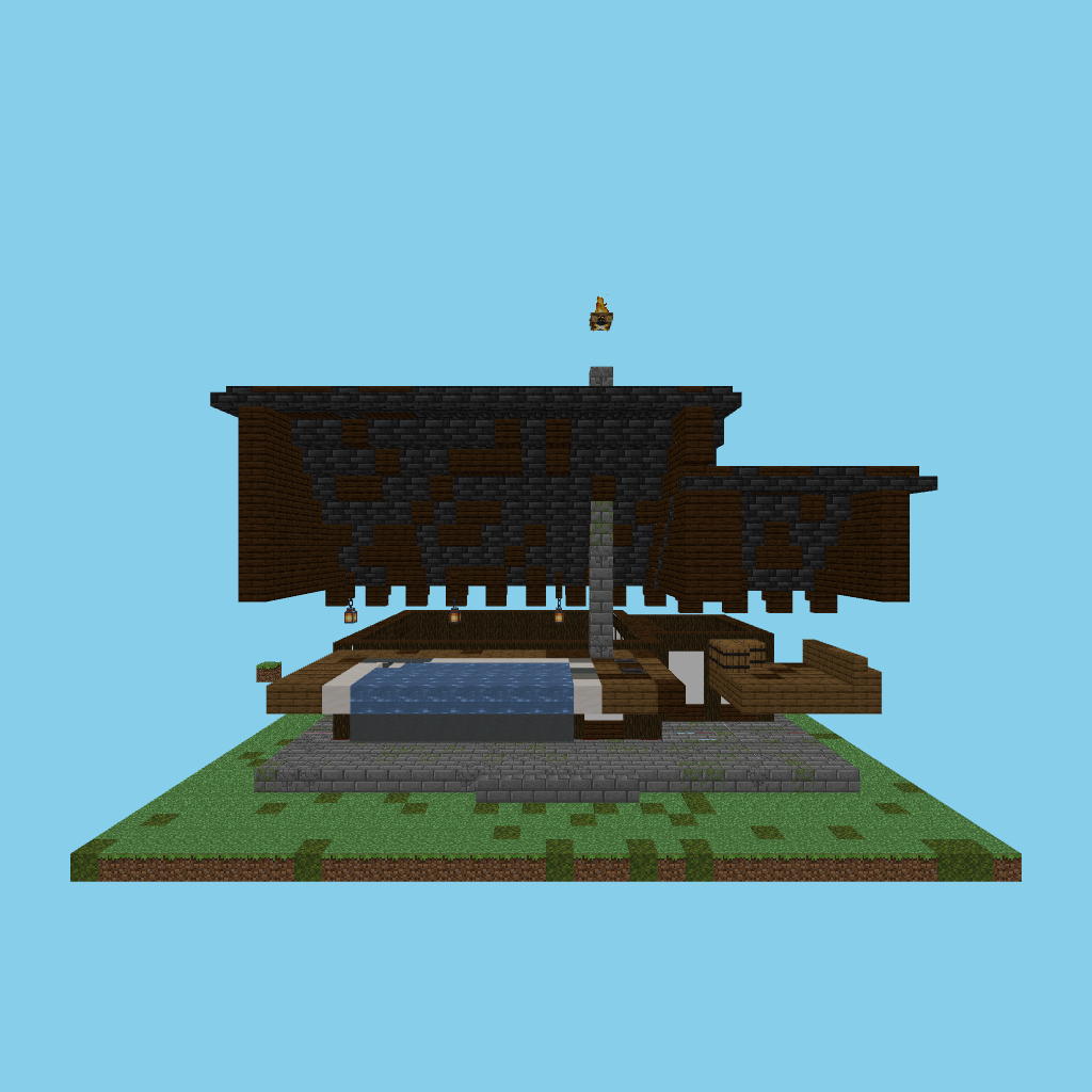 Onsen bathhouse (guided) back view