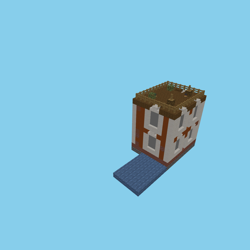 Venetian canal house v3, isometric render