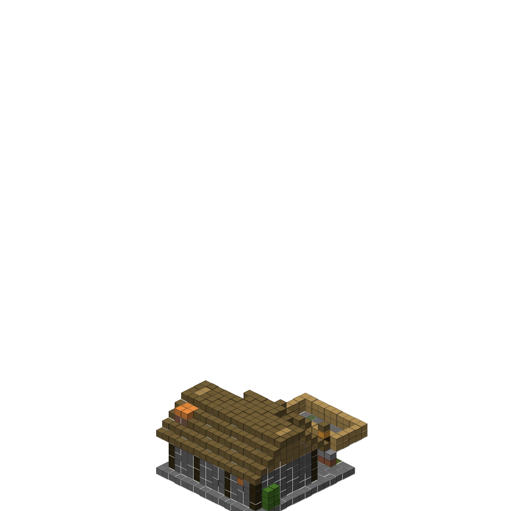 Casa pequeña medieval, isometric render