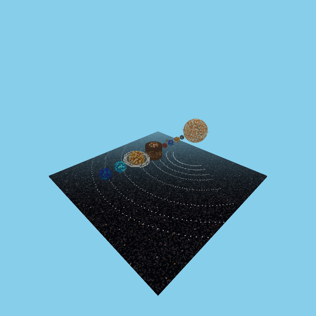 Sistema Solar gigante, isometric render